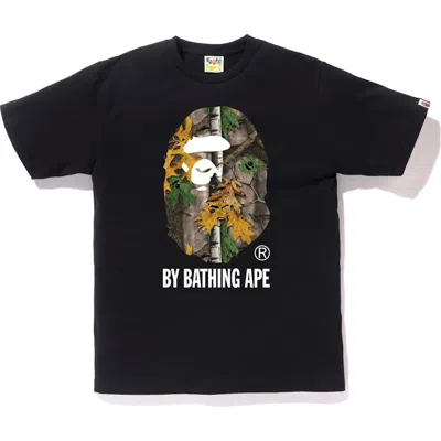 Pre-owned Bape Men's  Forest Camo By Bathing Tee Shirt In Black/beige In Multi