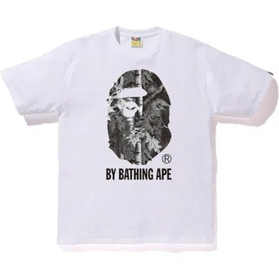 Pre-owned Bape Men's  Forest Camo By Bathing Tee Shirt In White/black