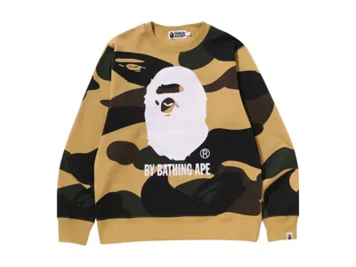 Pre-owned Bape Men's  Giant 1st Camo By Bathing Ape Crewneck Sweatshirt In Yellow