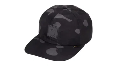 Pre-owned Bape Men's  Goretex Camo Snapback Cap In Black