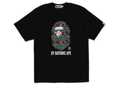 Pre-owned Bape Men's  Graffiti Pattern By Bathing Ape Tee Shirt In Black