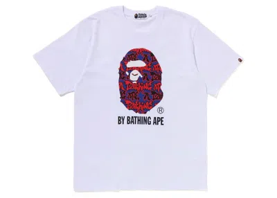 Pre-owned Bape Men's  Graffiti Pattern By Bathing Ape Tee Shirt In White