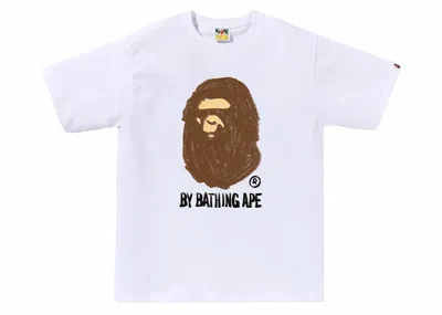 Pre-owned Bape Men's  Hand Draw By Bathing Ape Tee Shirt In White