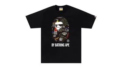 Pre-owned Bape Men's  Hand Draw Pattern By Bathing Ape Tee Shirt In Black