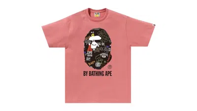 Pre-owned Bape Men's  Hand Draw Pattern By Bathing Ape Tee Shirt In Pink