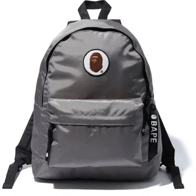 Pre-owned Bape Men's  Happy New Year Ape Head Patch Backpack In Grey In Gray