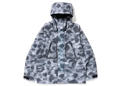 Pre-owned Bape Men's  Honeycomb Camo Snowboard Jacket In Grey In Gray