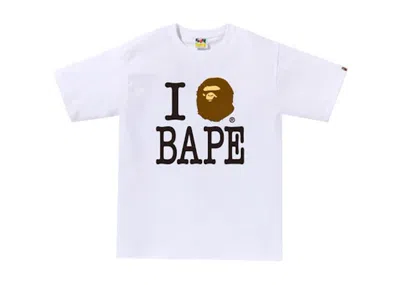 Pre-owned Bape Men's  I Love  Tee Shirt In White
