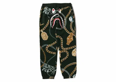 Pre-owned Bape Men's  Jewels Shark Sweatpant In Green