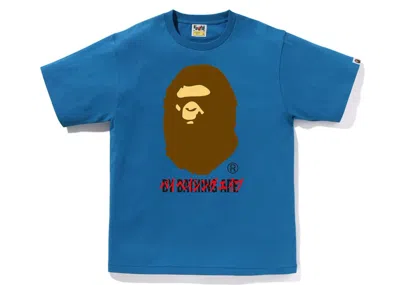 Pre-owned Bape Men's  Katakana By Bathing Ape Tee Shirt In Blue