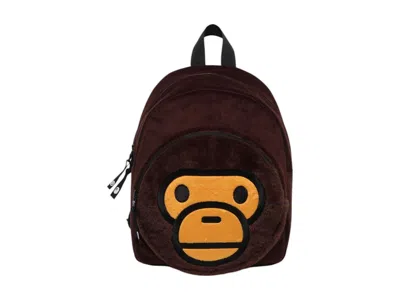 Pre-owned Bape Men's  Kids Baby Milo Boa Backpack In Brown