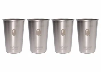 Pre-owned Bape Men's  Klean Kanteen Pint Cup 16oz Set In Silver
