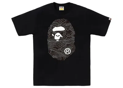 Pre-owned Bape Men's  Layered Line Camo Big Ape Head Tee Shirt In Black