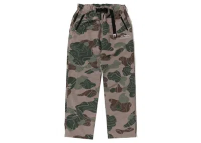 Pre-owned Bape Men's  Layered Line Camo Track Pants In Beige In Sand