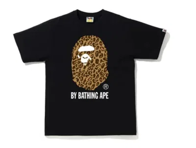 Pre-owned Bape Men's  Leopard By Bathing Ape Tee Shirt In Black/yellow