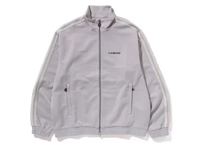 Pre-owned Bape Men's  Line Camo Jacquard Bathing Ape Logo Relaxed Fit Track Jacket In Silver