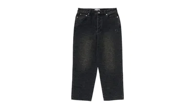 Pre-owned Bape Men's  Line Camo Jacquard One Point Relaxed Fit 13oz Denim Pants In Gray