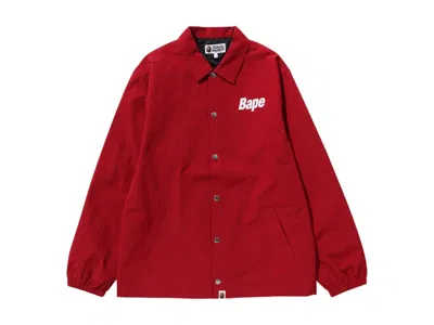 Pre-owned Bape Men's  Logo Coach Jacket In Red