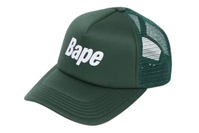 Pre-owned Bape Men's  Logo Mesh Cap (ss25) In Green