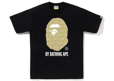 Pre-owned Bape Men's  Logo Monogram By Bathing Ape Tee Shirt In Black Beige In Brown