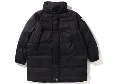 Pre-owned Bape Men's  Long Relaxed Fit Down Jacket In Black