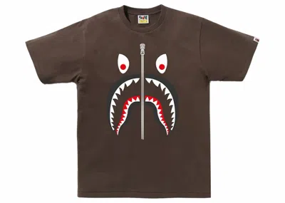 Pre-owned Bape Men's  Mad Shark Tee Shirt In Brown