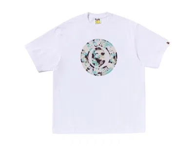 Pre-owned Bape Men's  Map Camo Busy Works Relaxed Fit Tee Shirt In White
