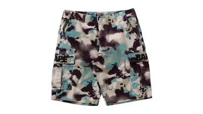 Pre-owned Bape Men's  Map Camo Regular Fit Cargo Shorts In Multi