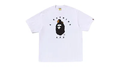 Pre-owned Bape Men's  Milo College Relaxed Fit Ii Tee Shirt In White