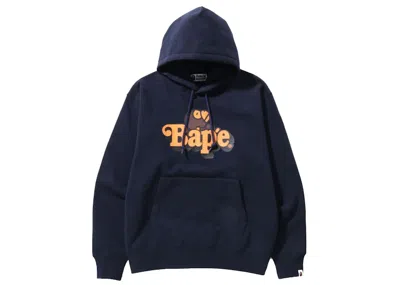 Pre-owned Bape Men's  Milo On  Relaxed Fit Pullover Hoodie In Navy Blue