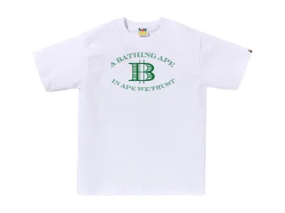 Pre-owned Bape Men's  Money B Logo Tee Shirt In White
