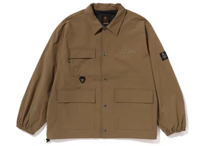 Pre-owned Bape Men's  Mr Bathing Ape Relaxed Fit Coach Jacket In Beige