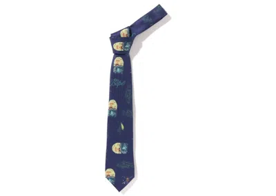 Pre-owned Bape Men's  Mr Bathing Ape Tie In Navy Blue