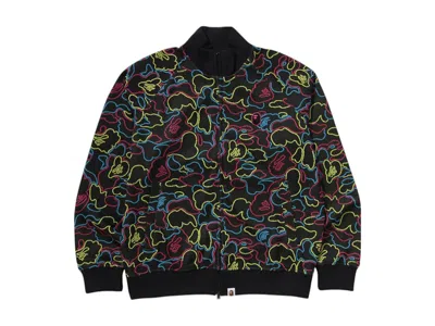 Pre-owned Bape Men's  Neon Camo Jacquard Track Jacket In Multi