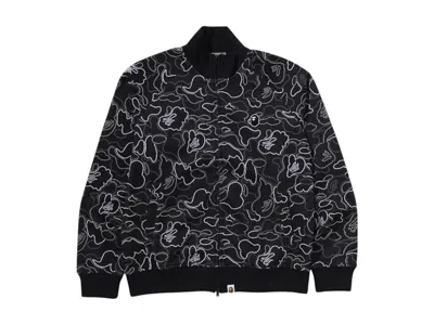 Pre-owned Bape Men's  Neon Camo Jacquard Track Jacket In Black