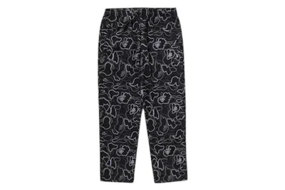 Pre-owned Bape Men's  Neon Camo Relaxed Fit Track Pants In Black