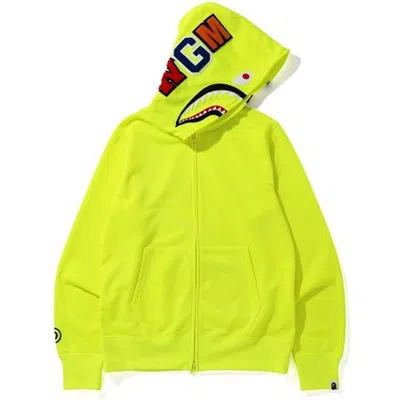 Pre-owned Bape Men's  Neon Shark Full Zip Hoodie In Yellow