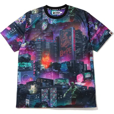 Pre-owned Bape Men's  Neon Tokyo T-shirt In Black
