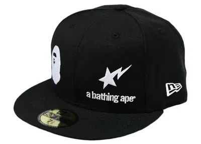 Pre-owned Bape Men's  New Era 59 Fifty A Bathing Ape Cap In Black