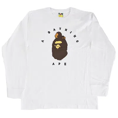 Pre-owned Bape Men's  New Year 2021 Premium Milo Longsleeve In White