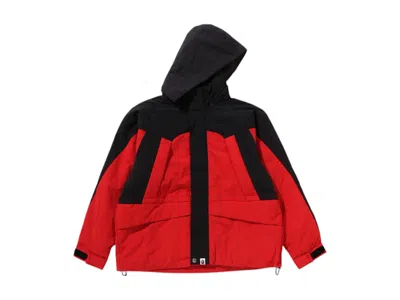 Pre-owned Bape Men's  Nylon Snowboard Padded Jacket In Black/red In Multi