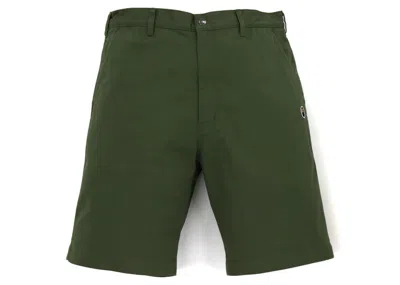 Pre-owned Bape Men's  One Point Chino Shorts In Olivedrab Green