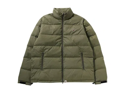 Pre-owned Bape Men's  One Point Down Jacket In Olivedrab Green