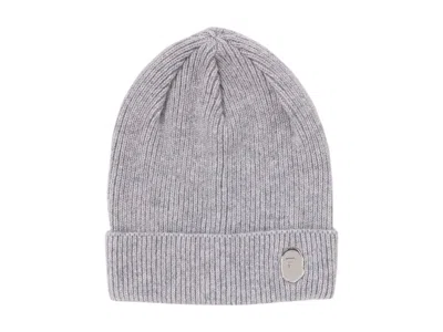 Pre-owned Bape Men's  One Point Knit Cap (fw24) In Grey