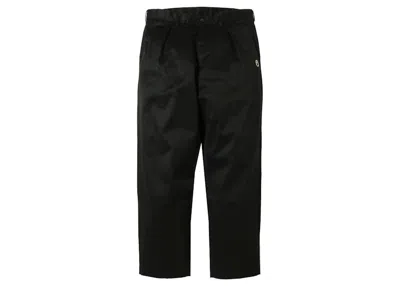 Pre-owned Bape Men's  One Point Loose Fit Chino Pants In Black
