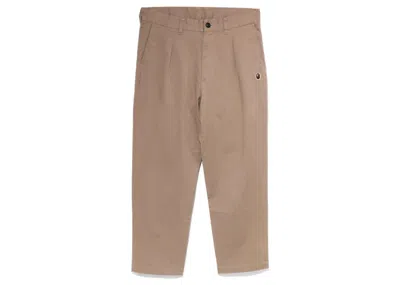 Pre-owned Bape Men's  One Point Loose Fit Chino Pants (ss23) In Beige