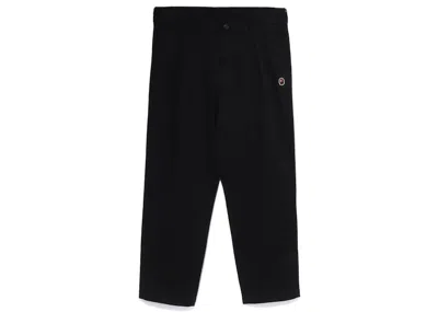 Pre-owned Bape Men's  One Point Loose Fit Chino Pants (ss23) In Black