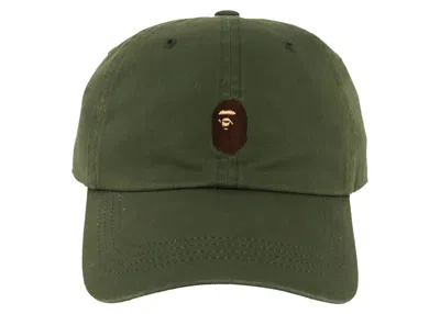 Pre-owned Bape Men's  One Point Panel Cap In Olivedrab Green