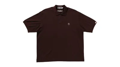 Pre-owned Bape Men's  One Point Relax Fit Polo Shirt In Brown