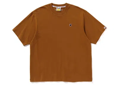 Pre-owned Bape Men's  One Point Relaxed Fit Tee Shirt In Brown